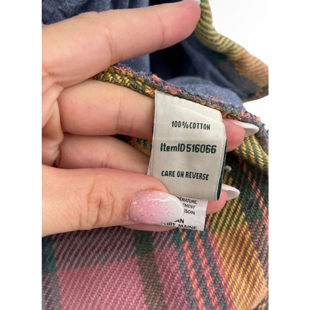 L.L.Bean Plaid Chamois Flannel Shirt Jacket Shacket Cottagecore Oversized XL - Picture 8 of 9